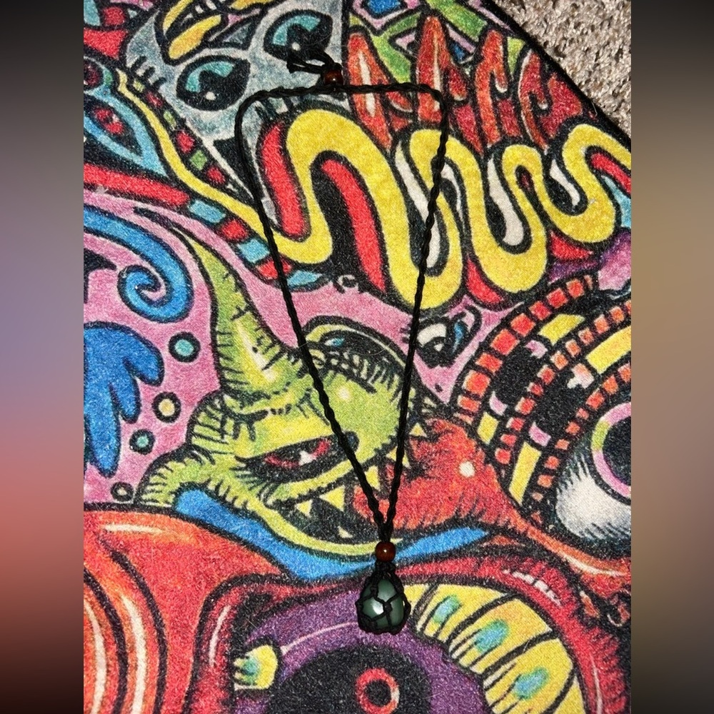 Black and Green Pendant Necklace